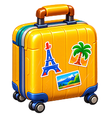 Yellow travel suitcase