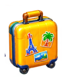 Yellow travel suitcase