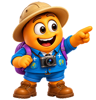Explorer pointing toward the next destination